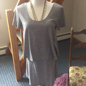 Gray dress with attached piece